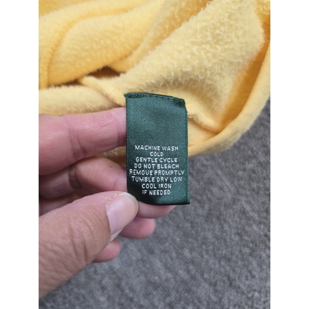 VTG Ralph Lauren Fleece Jacket Womens LARGE Yellow LRL Lion Crown Crest Zip - Picture 6 of 8
